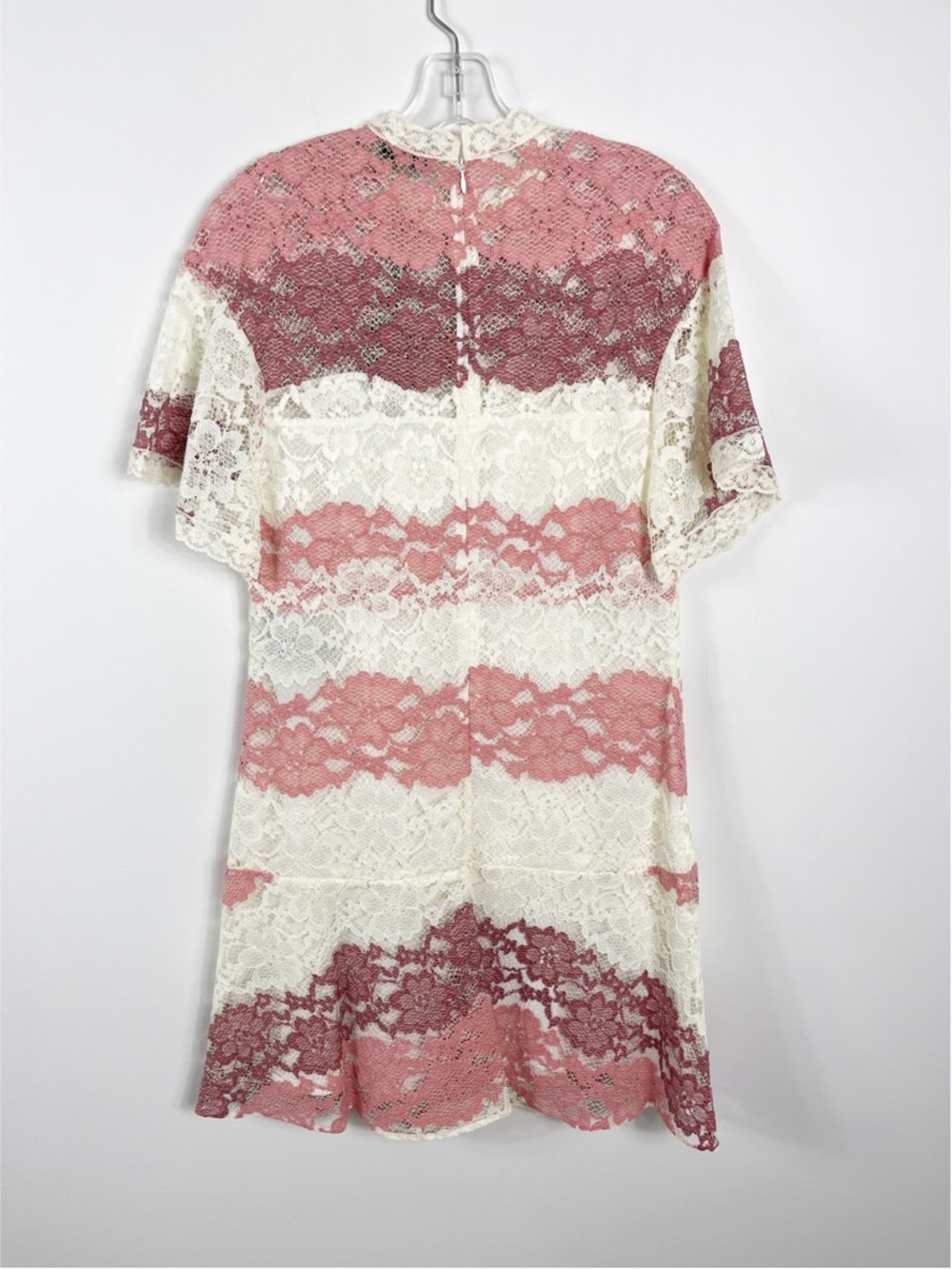 Burberry Elisabetta Lace Mini Dress Size 8 NWT Dusty Pink Cream - Picture 8 of 10